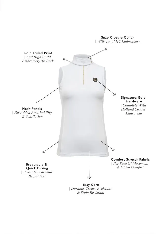 Equestrian Base Layers Holland Cooper Elite Sleeveless Base Layer White Equestrian Base Layers Holland Cooper Elite Sleeveless Base Layer White