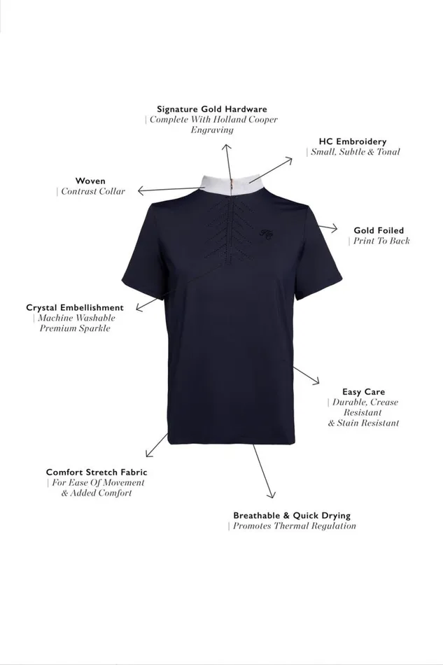 Equestrian Base Layers Holland Cooper Windsor Short Sleeve Base Layer Ink Navy