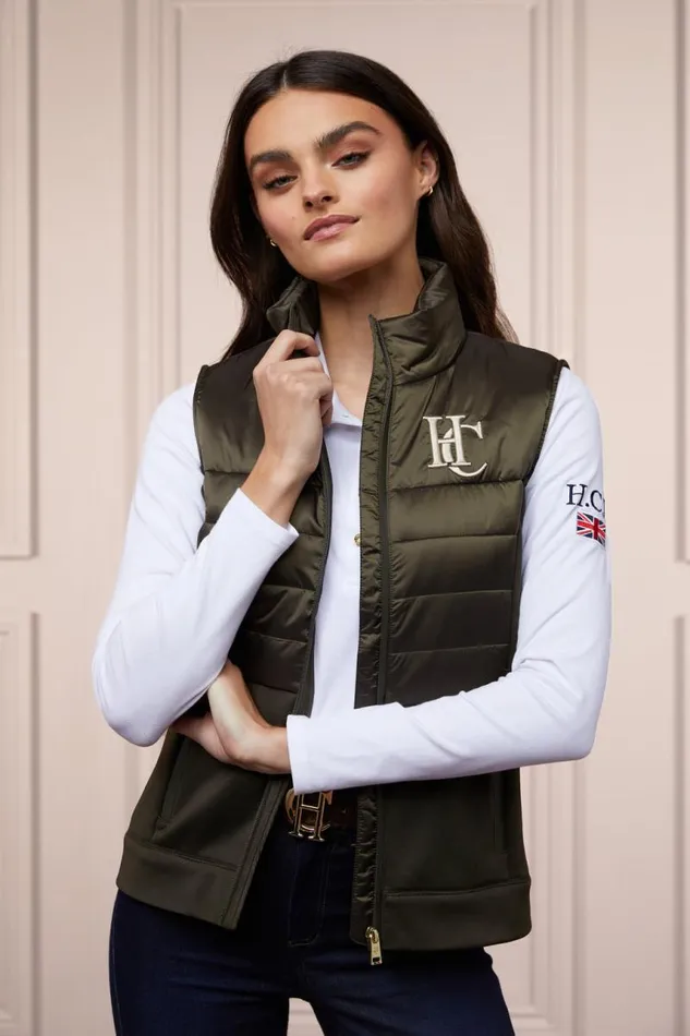 Equestrian Gilets Holland Cooper Hybrid Gilet Khaki