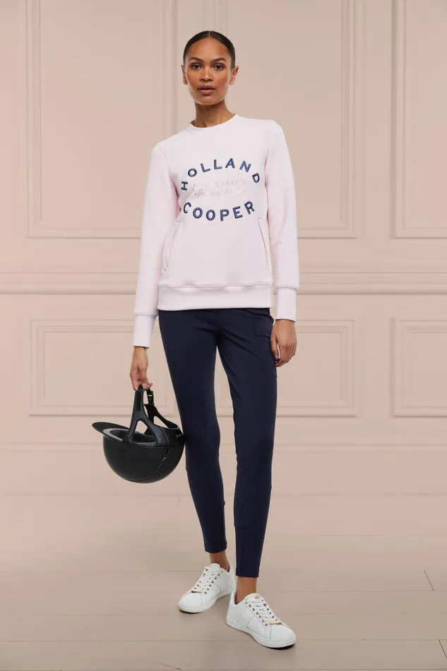 Equestrian Hoodies and Sweatshirts Holland Cooper Crystal Crew Neck Sweat Blush Equestrian Hoodies and Sweatshirts Holland Cooper Crystal Crew Neck Sweat Blush