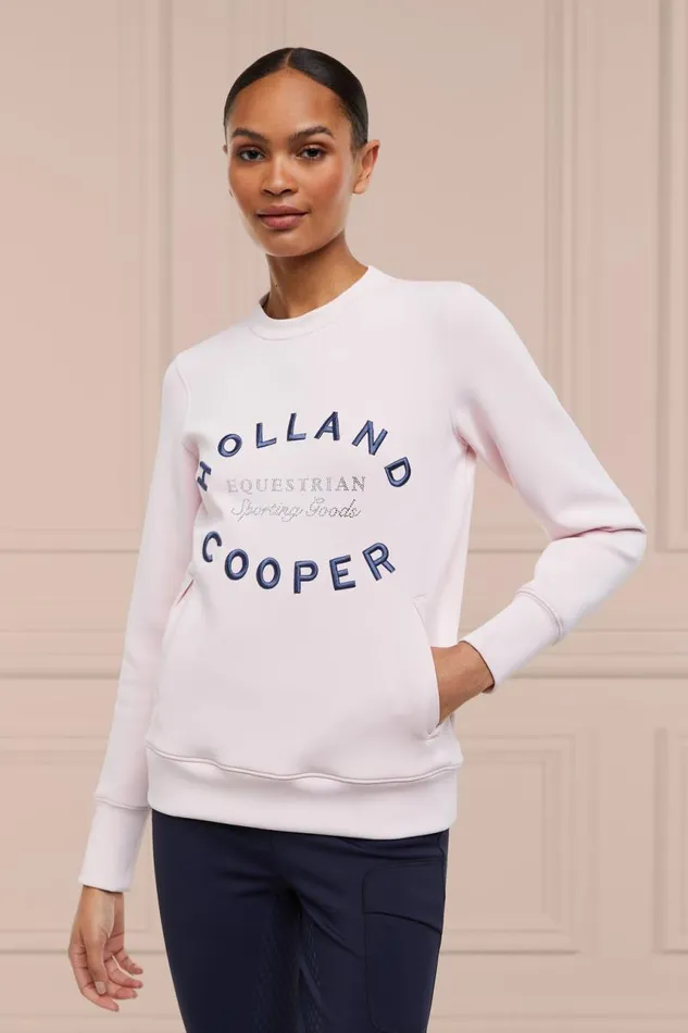 Equestrian Hoodies and Sweatshirts Holland Cooper Crystal Crew Neck Sweat Blush Equestrian Hoodies and Sweatshirts Holland Cooper Crystal Crew Neck Sweat Blush