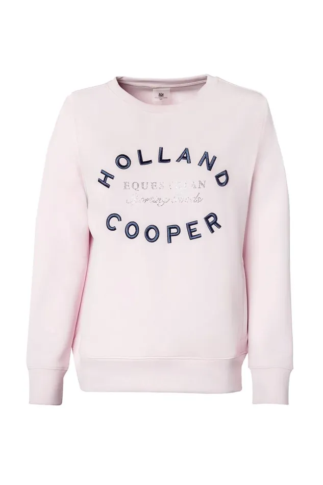 Equestrian Hoodies and Sweatshirts Holland Cooper Crystal Crew Neck Sweat Blush Equestrian Hoodies and Sweatshirts Holland Cooper Crystal Crew Neck Sweat Blush