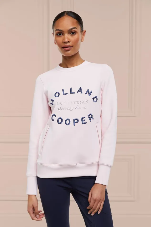 Equestrian Hoodies and Sweatshirts Holland Cooper Crystal Crew Neck Sweat Blush Equestrian Hoodies and Sweatshirts Holland Cooper Crystal Crew Neck Sweat Blush