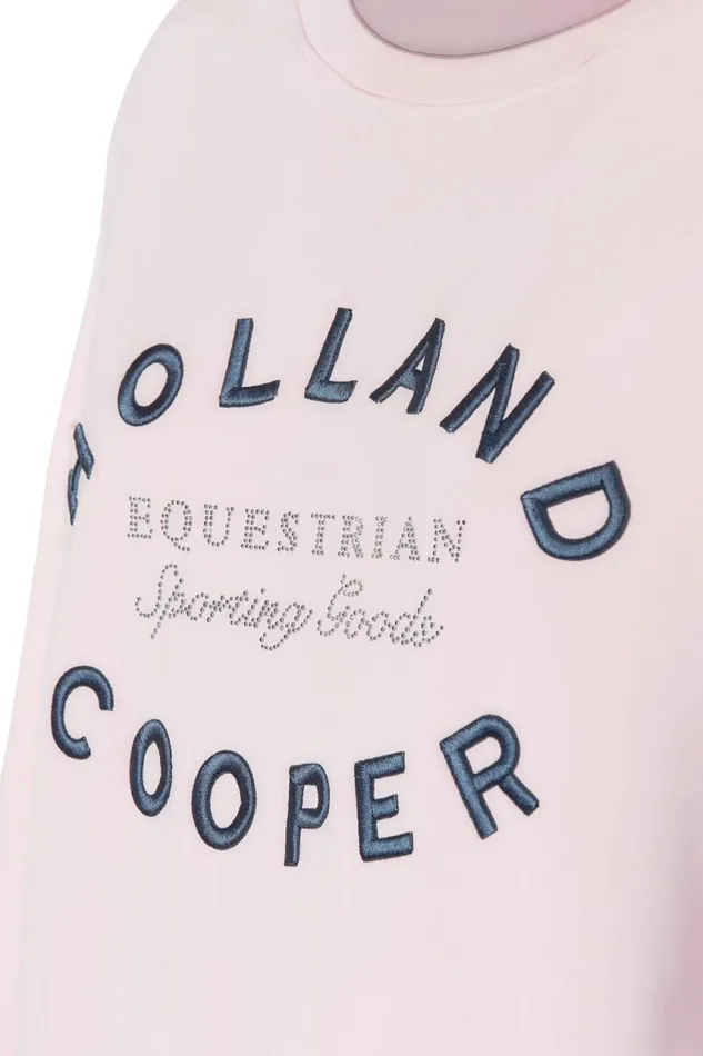Equestrian Hoodies and Sweatshirts Holland Cooper Crystal Crew Neck Sweat Blush Equestrian Hoodies and Sweatshirts Holland Cooper Crystal Crew Neck Sweat Blush