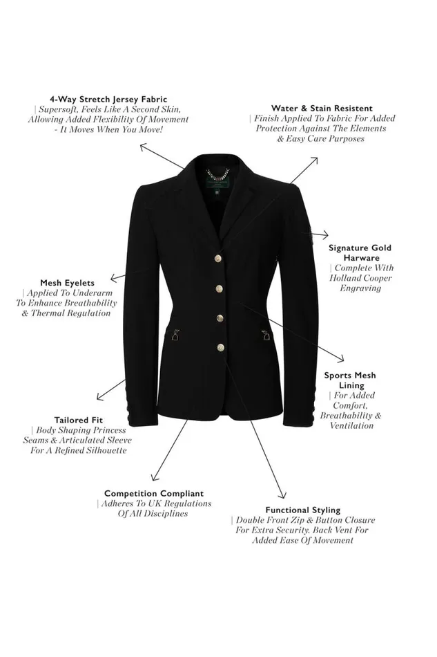 Equestrian Jackets Holland Cooper The Competition Jacket Black Equestrian Jackets Holland Cooper The Competition Jacket Black