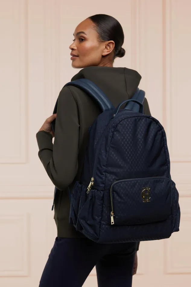 Equestrian Kit Bags and Holdalls Holland Cooper Burghley Backpack Ink Navy Monogram Equestrian Kit Bags and Holdalls Holland Cooper Burghley Backpack Ink Navy Monogram