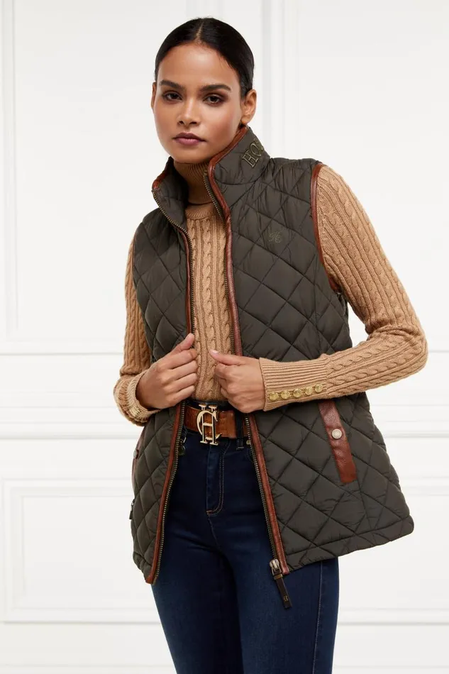 EquestrianWomen Gilets Holland Cooper Country Quilted Gilet Heritage Khaki