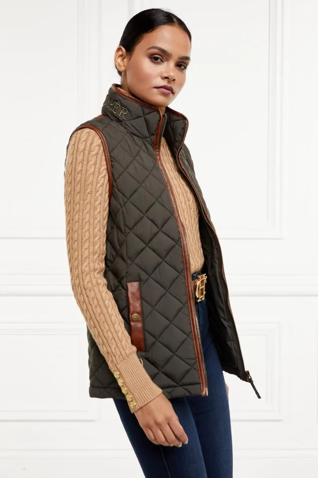 EquestrianWomen Gilets Holland Cooper Country Quilted Gilet Heritage Khaki EquestrianWomen Gilets Holland Cooper Country Quilted Gilet Heritage Khaki