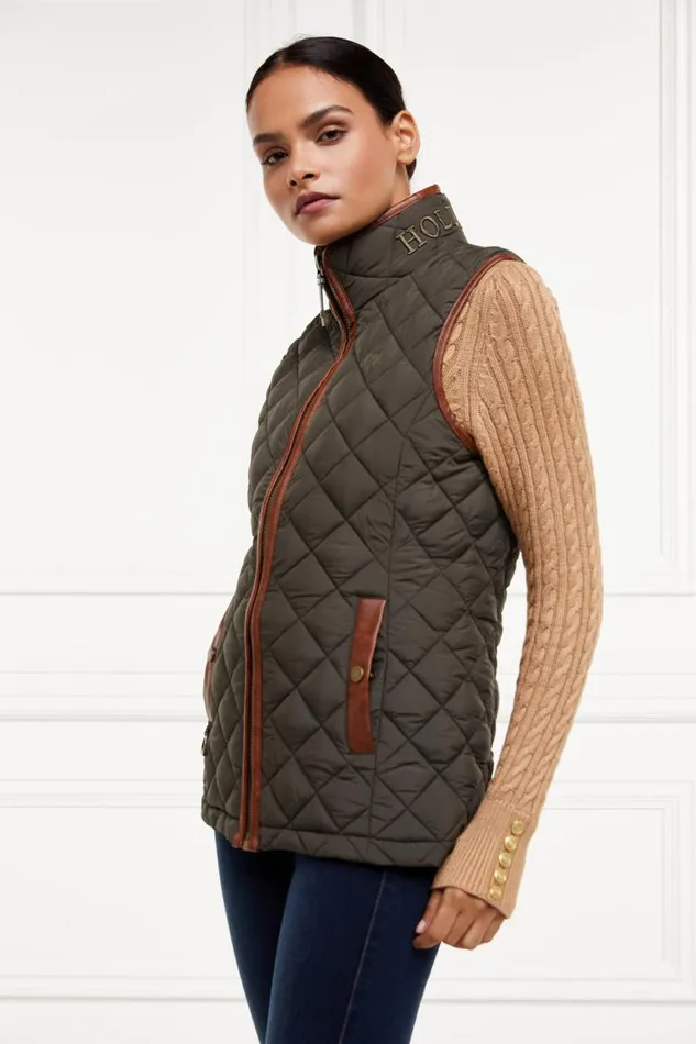 EquestrianWomen Gilets Holland Cooper Country Quilted Gilet Heritage Khaki EquestrianWomen Gilets Holland Cooper Country Quilted Gilet Heritage Khaki