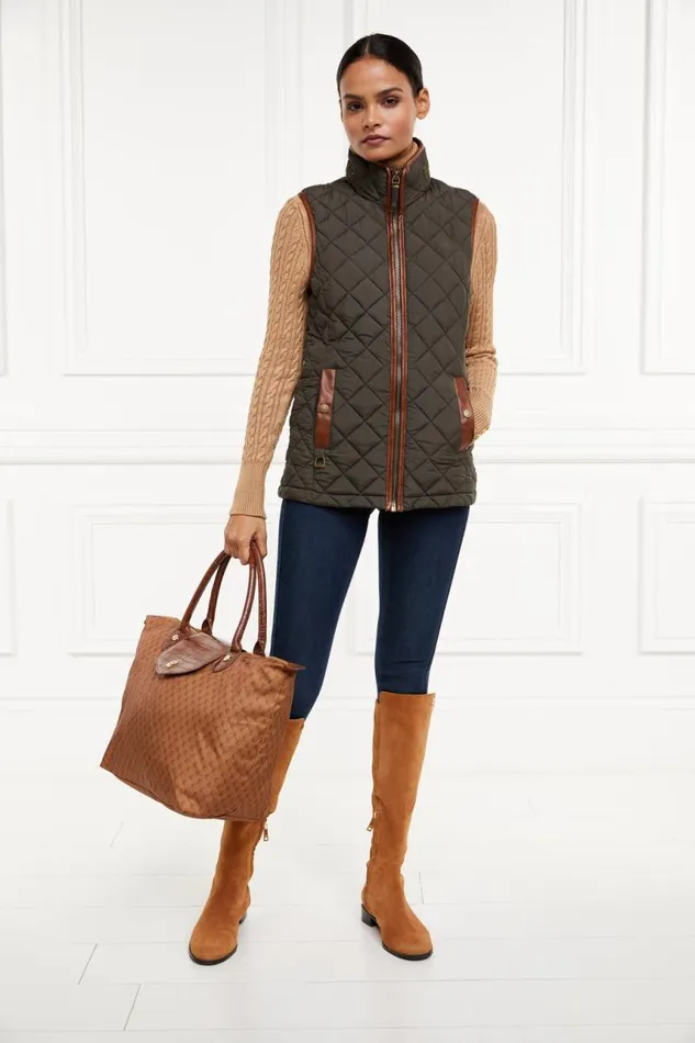 EquestrianWomen Gilets Holland Cooper Country Quilted Gilet Heritage Khaki EquestrianWomen Gilets Holland Cooper Country Quilted Gilet Heritage Khaki