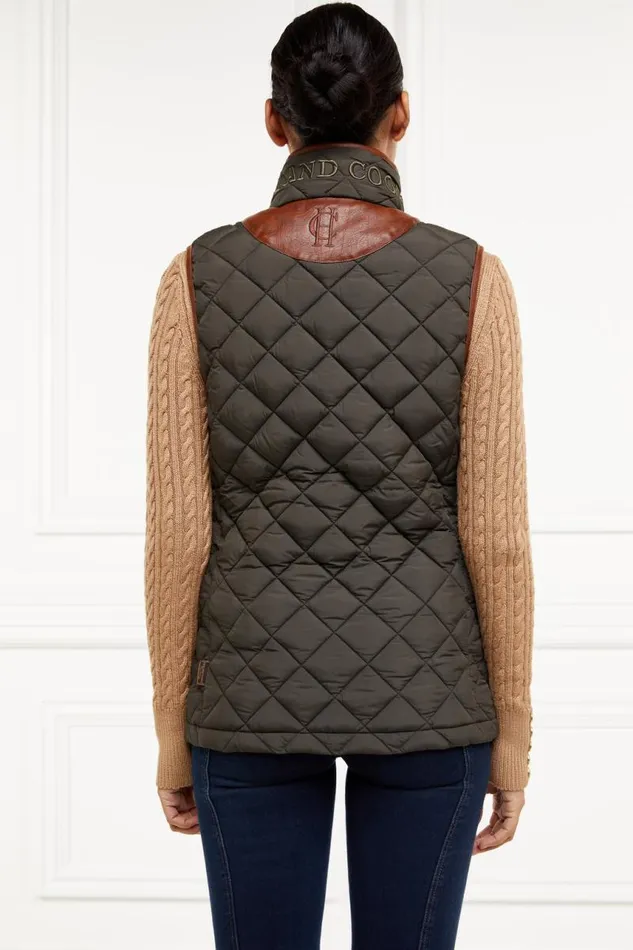 EquestrianWomen Gilets Holland Cooper Country Quilted Gilet Heritage Khaki EquestrianWomen Gilets Holland Cooper Country Quilted Gilet Heritage Khaki