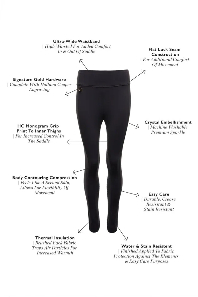 EquestrianWomen Leggings Holland Cooper Beauford Legging Black EquestrianWomen Leggings Holland Cooper Beauford Legging Black