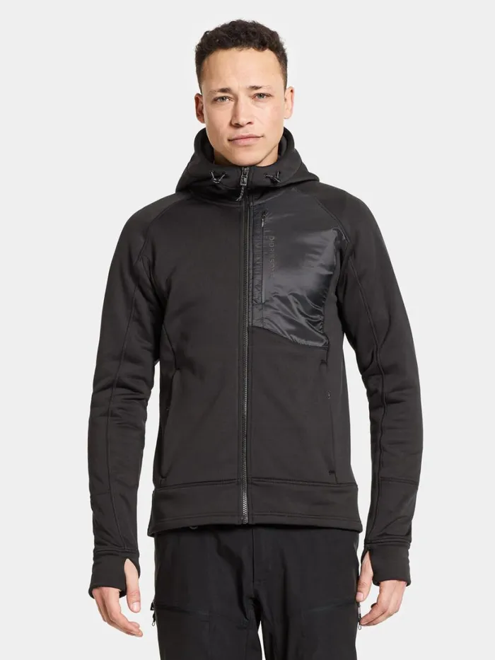 Eros Jacket Black Men Didriksons Fleece and Midlayers