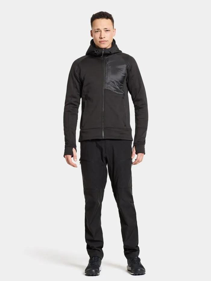 Eros Jacket Black Men Didriksons Fleece and Midlayers