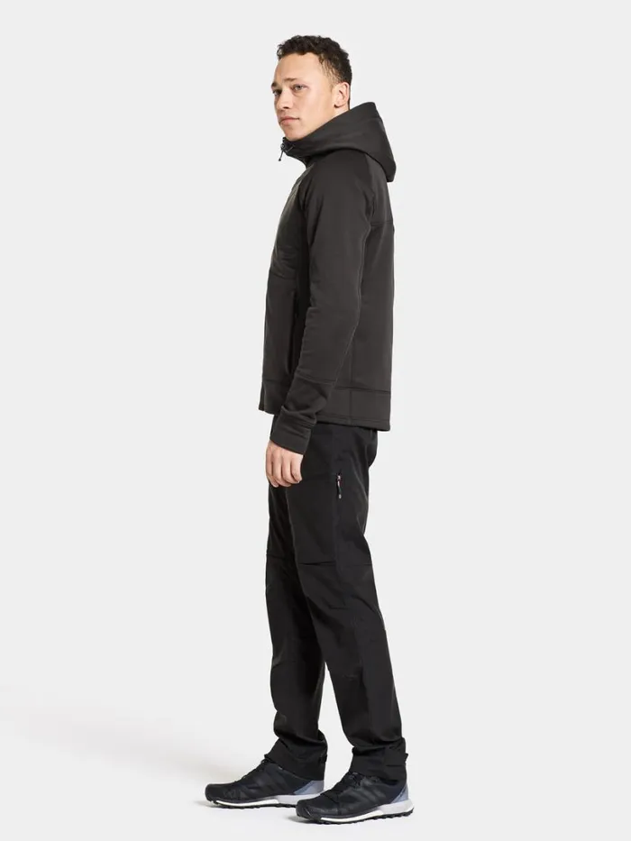 Eros Jacket Black Men Didriksons Fleece and Midlayers