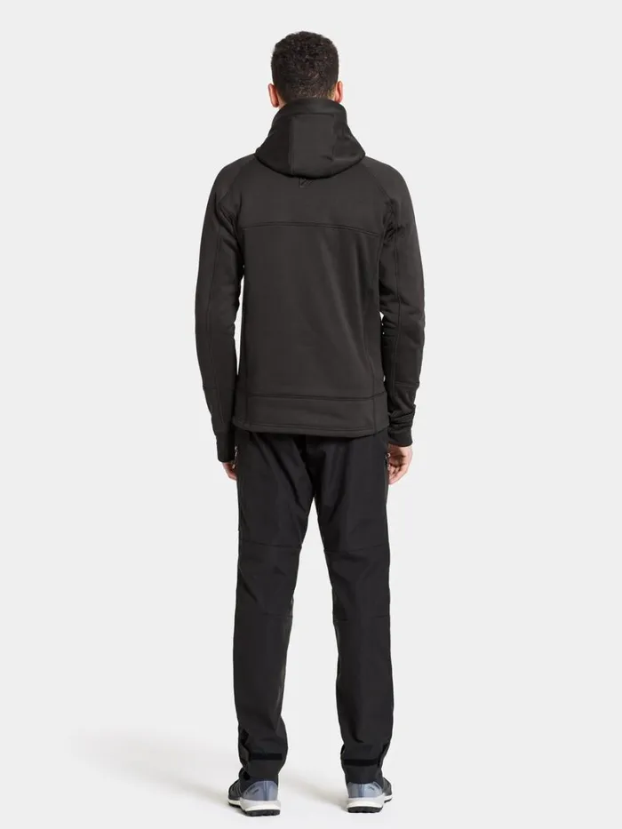 Eros Jacket Black Men Didriksons Fleece and Midlayers