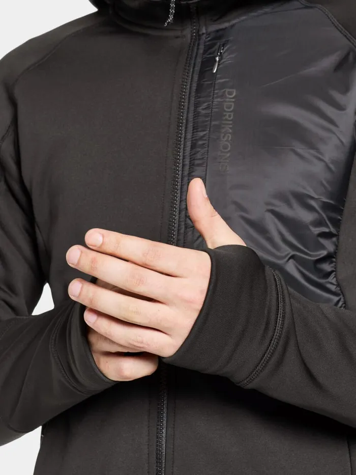Eros Jacket Black Men Didriksons Fleece and Midlayers