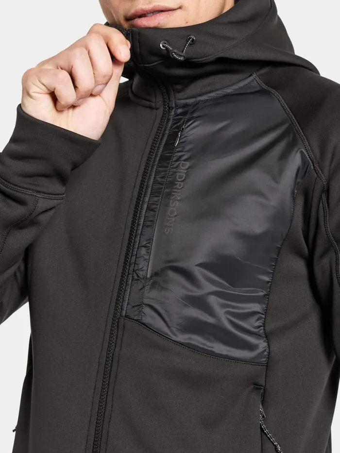 Eros Jacket Black Men Didriksons Fleece and Midlayers