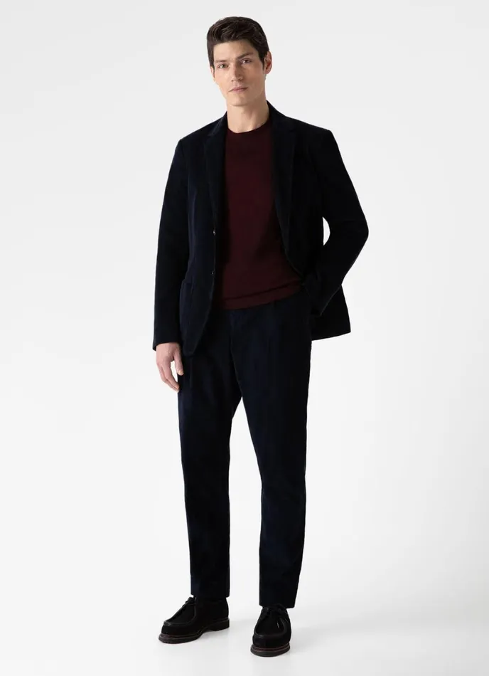 ExtraFine Merino Crew Neck Maroon Men SUNSPEL Knitwear