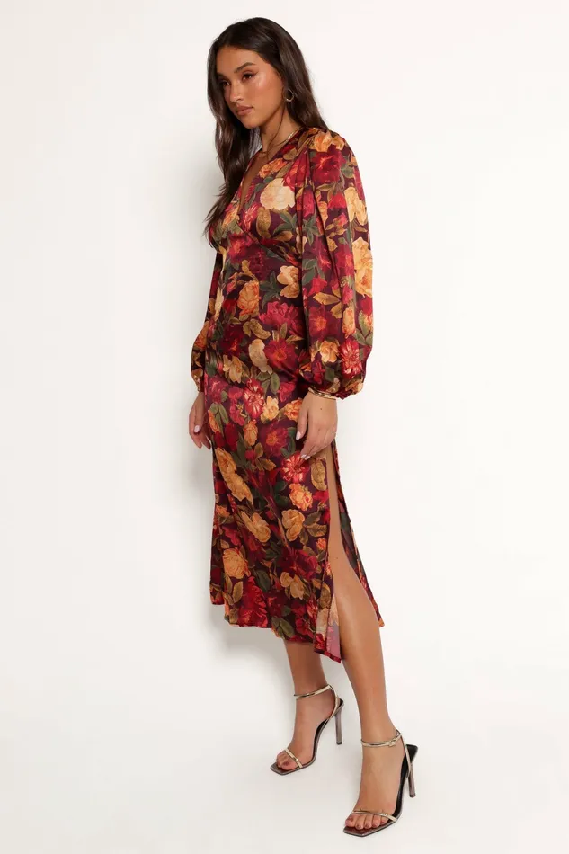 Fall Dresses Zimmer Long Sleeve Maxi Dress Sangria Bloom 8211 Petal and Pup Women