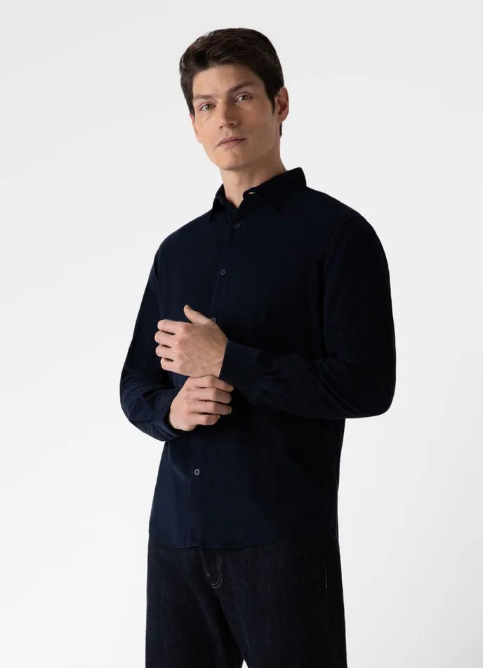 Fine Cord Shirt Navy Men SUNSPEL Shirts