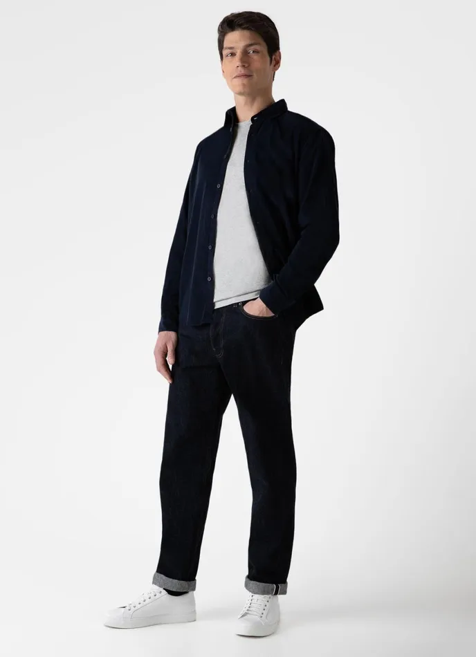 Fine Cord Shirt Navy Men SUNSPEL Shirts