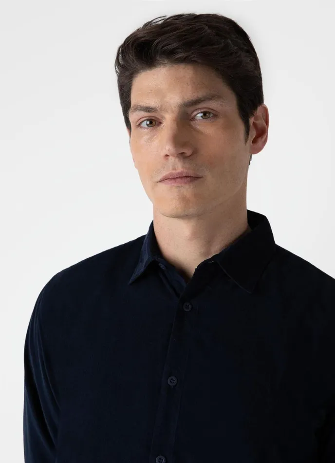 Fine Cord Shirt Navy Men SUNSPEL Shirts