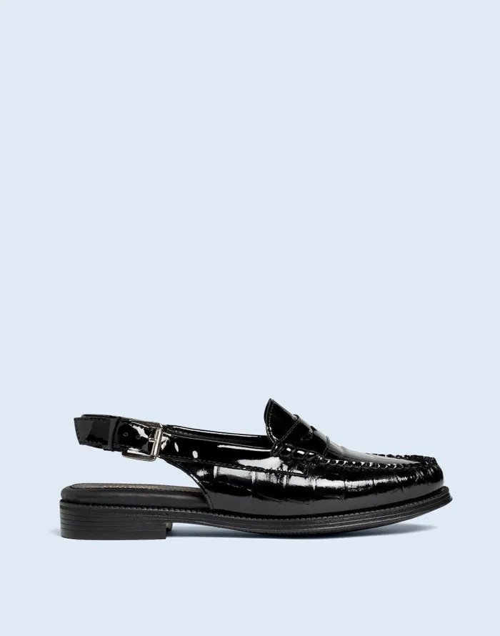 Flats and Loafers Women Madewell Madewell X GHBASS Whitney Sling Back Weejuns Loafers Black