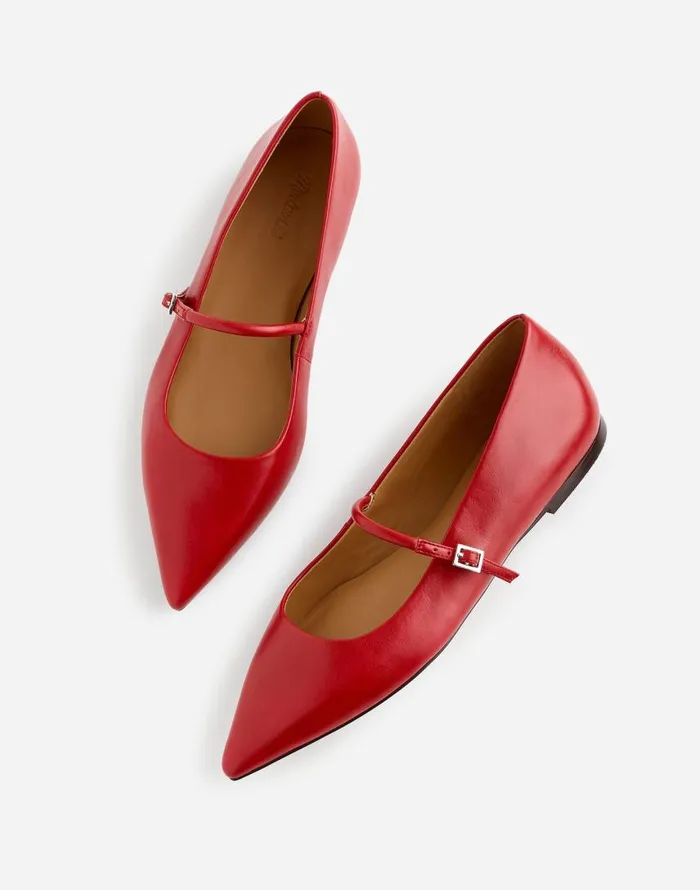 Flats and Loafers Women Madewell The Elsie Mary Jane Flat Bright Ember