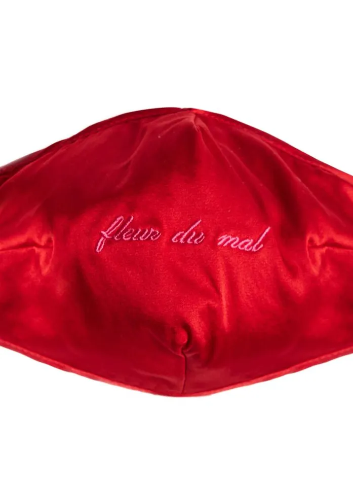 Fleur Du Mal Accessories Logo Silk Face Mask Rouge 8211 Women Fleur Du Mal Accessories Logo Silk Face Mask Rouge 8211 Women