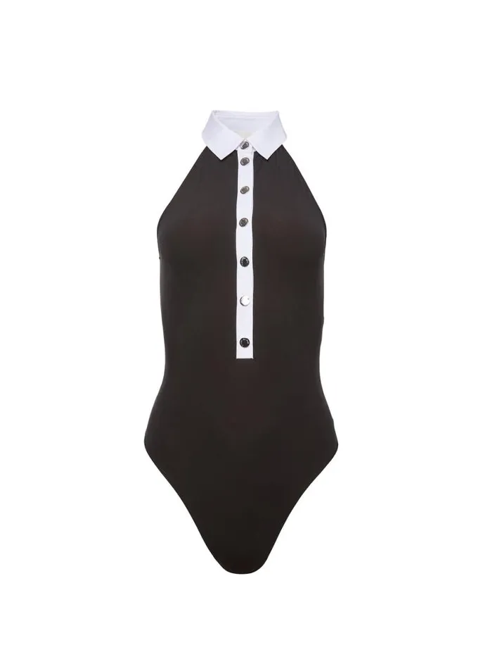 Fleur Du Mal Bodysuits High Collar Bodysuit Black 8211 Women Fleur Du Mal Bodysuits High Collar Bodysuit Black 8211 Women