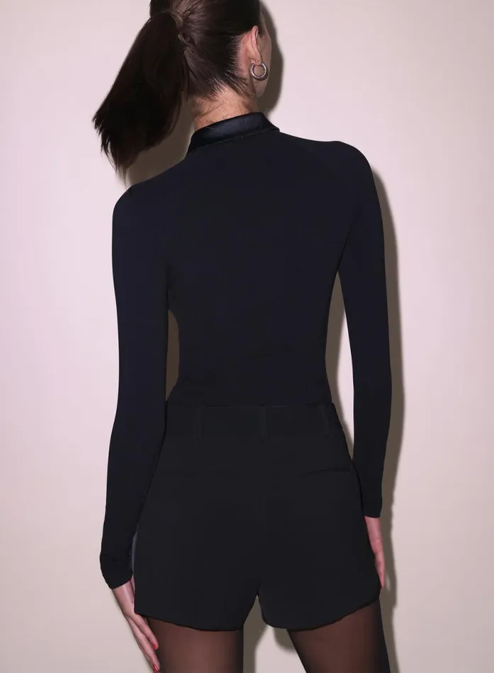 Fleur Du Mal Bottoms Tuxedo Short Black 8211 Women Fleur Du Mal Bottoms Tuxedo Short Black 8211 Women