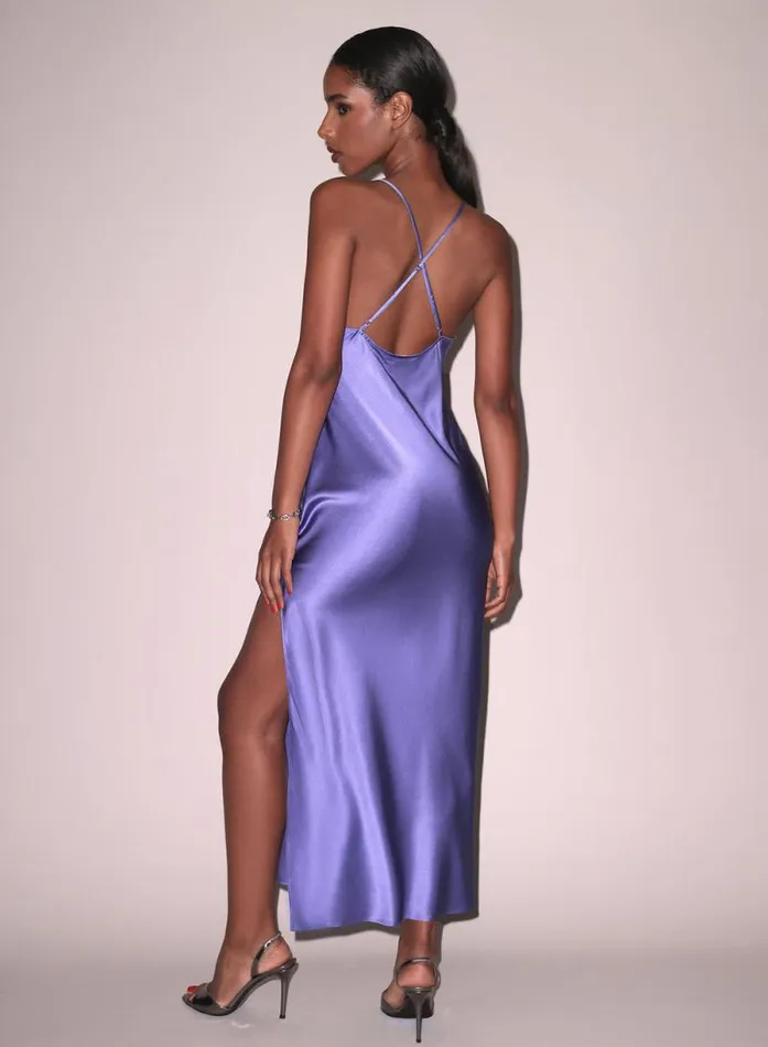 Fleur Du Mal Dresses Maxi High Slit Slip Dress Periwinkle 8211 Women Fleur Du Mal Dresses Maxi High Slit Slip Dress Periwinkle 8211 Women