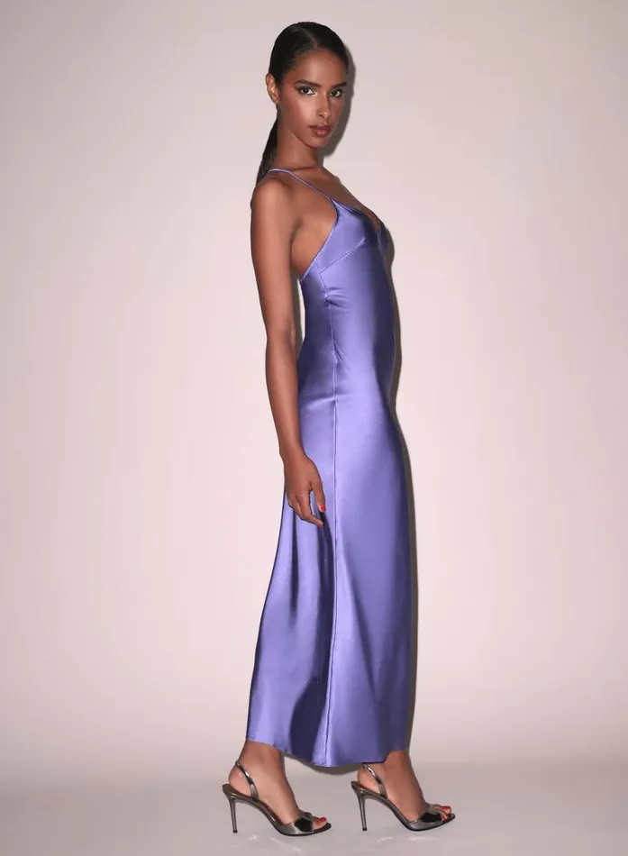 Fleur Du Mal Dresses Maxi High Slit Slip Dress Periwinkle 8211 Women Fleur Du Mal Dresses Maxi High Slit Slip Dress Periwinkle 8211 Women
