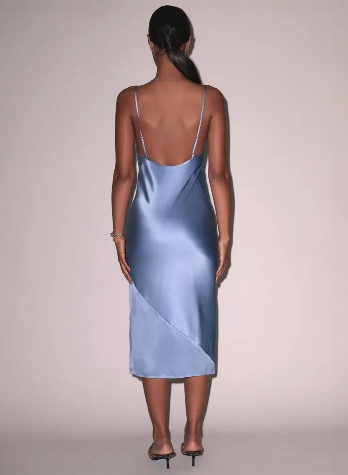 Fleur Du Mal Dresses Silk Bias Slip Dress Denim Blue 8211 Women Fleur Du Mal Dresses Silk Bias Slip Dress Denim Blue 8211 Women