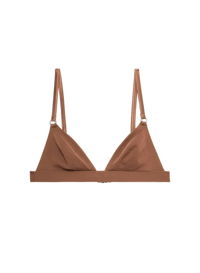 Fleur Du Mal Essentials Bras Le Stretch Micro Triangle Bra Caramel 8211 Women