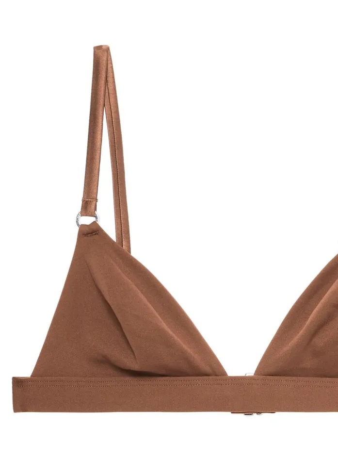 Fleur Du Mal Essentials Bras Le Stretch Micro Triangle Bra Caramel 8211 Women