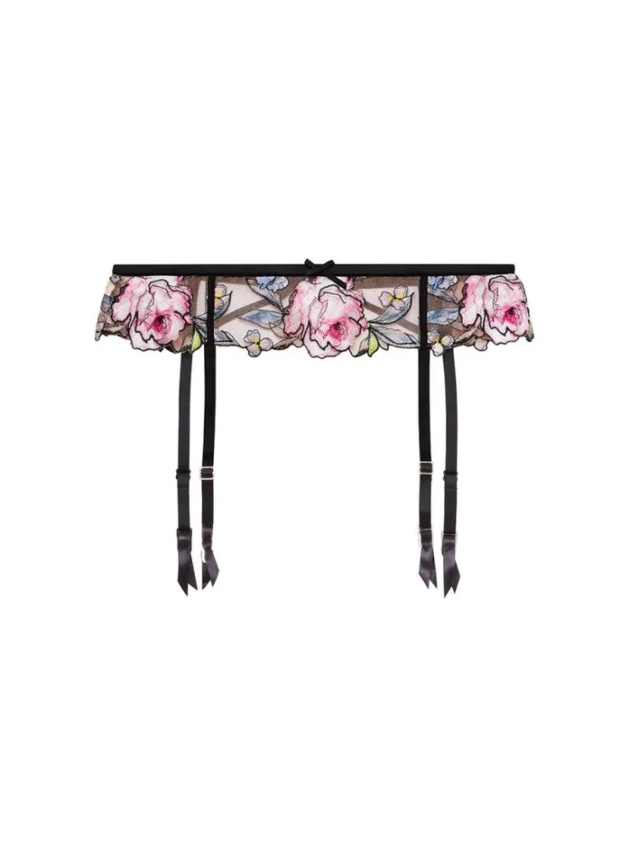 Fleur Du Mal Garters and Belts Fidelia Embroidery Garter Belt Black 8211 Women Fleur Du Mal Garters and Belts Fidelia Embroidery Garter Belt Black 8211 Women