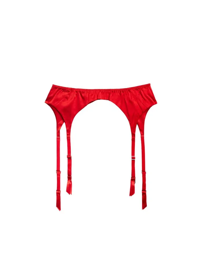 Fleur Du Mal Garters and Belts Luxe Classic Garter Belt Rouge 8211 Women Fleur Du Mal Garters and Belts Luxe Classic Garter Belt Rouge 8211 Women