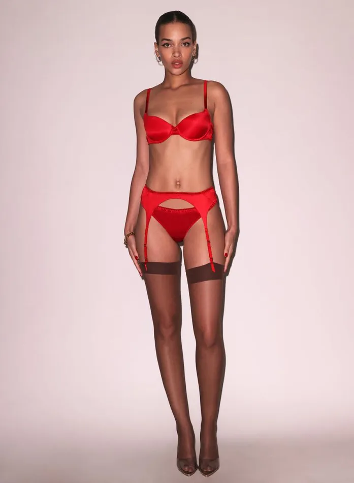 Fleur Du Mal Garters and Belts Luxe Classic Garter Belt Rouge 8211 Women Fleur Du Mal Garters and Belts Luxe Classic Garter Belt Rouge 8211 Women