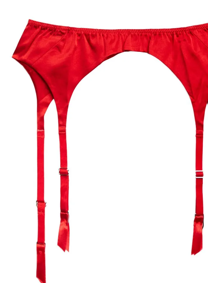 Fleur Du Mal Garters and Belts Luxe Classic Garter Belt Rouge 8211 Women Fleur Du Mal Garters and Belts Luxe Classic Garter Belt Rouge 8211 Women