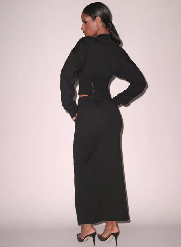 Fleur Du Mal Knitwear Unzip Me Maxi Skirt Black 8211 Women Fleur Du Mal Knitwear Unzip Me Maxi Skirt Black 8211 Women