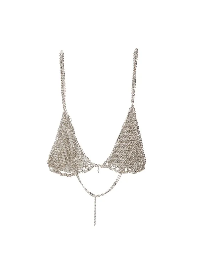 Fleur Du Mal Pleasure Chain Bralette Nickel 8211 Women Fleur Du Mal Pleasure Chain Bralette Nickel 8211 Women