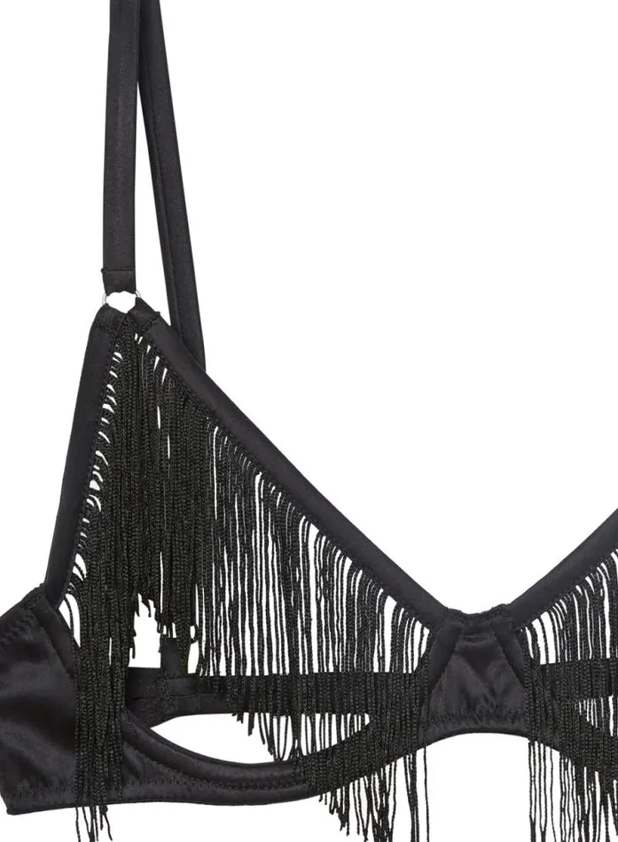 Fleur Du Mal Pleasure Fringe Ouvert Bra Black 8211 Women Fleur Du Mal Pleasure Fringe Ouvert Bra Black 8211 Women
