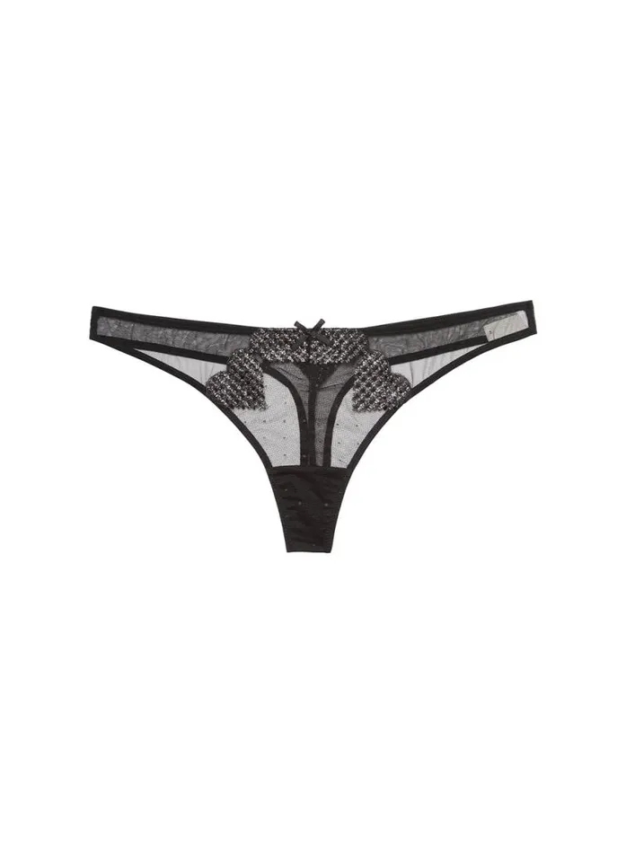 Fleur Du Mal Thongs Heart Embroidery Thong Black 8211 Women Fleur Du Mal Thongs Heart Embroidery Thong Black 8211 Women