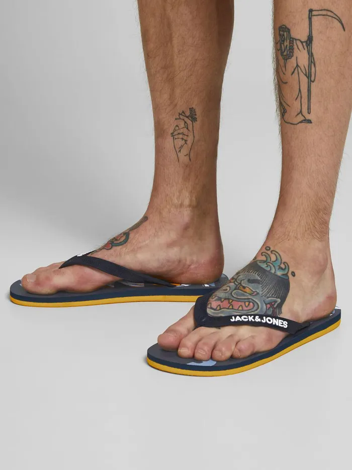 Flip Flops and Sandals JACK and JONES Mens 2PACK FLIP FLOPS Black Anthracite Casaul