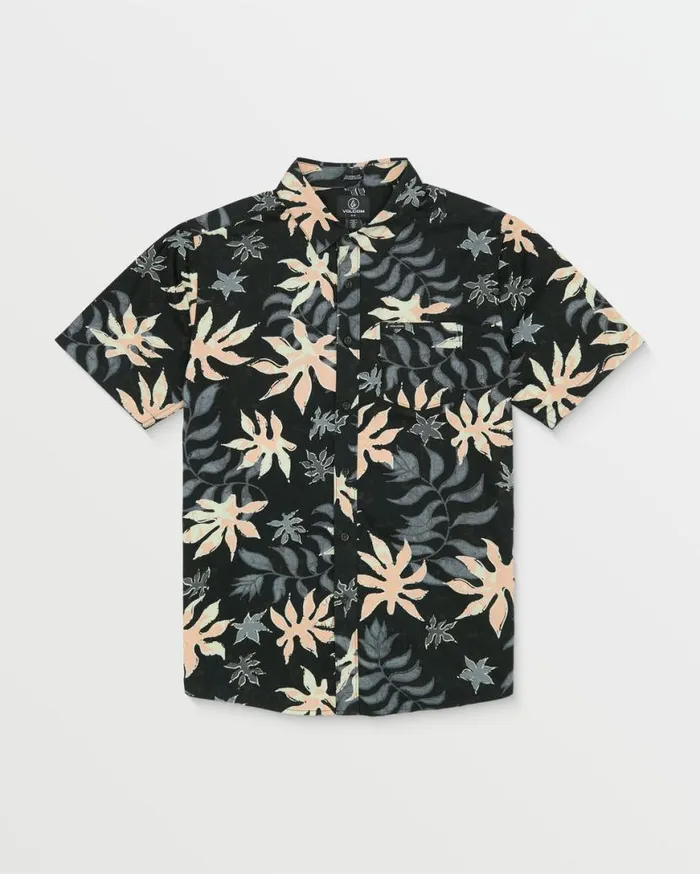 Floral Motion Short Sleeve Shirt 8211 Black Mens Volcom Shirts and Flannels