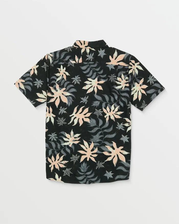 Floral Motion Short Sleeve Shirt 8211 Black Mens Volcom Shirts and Flannels