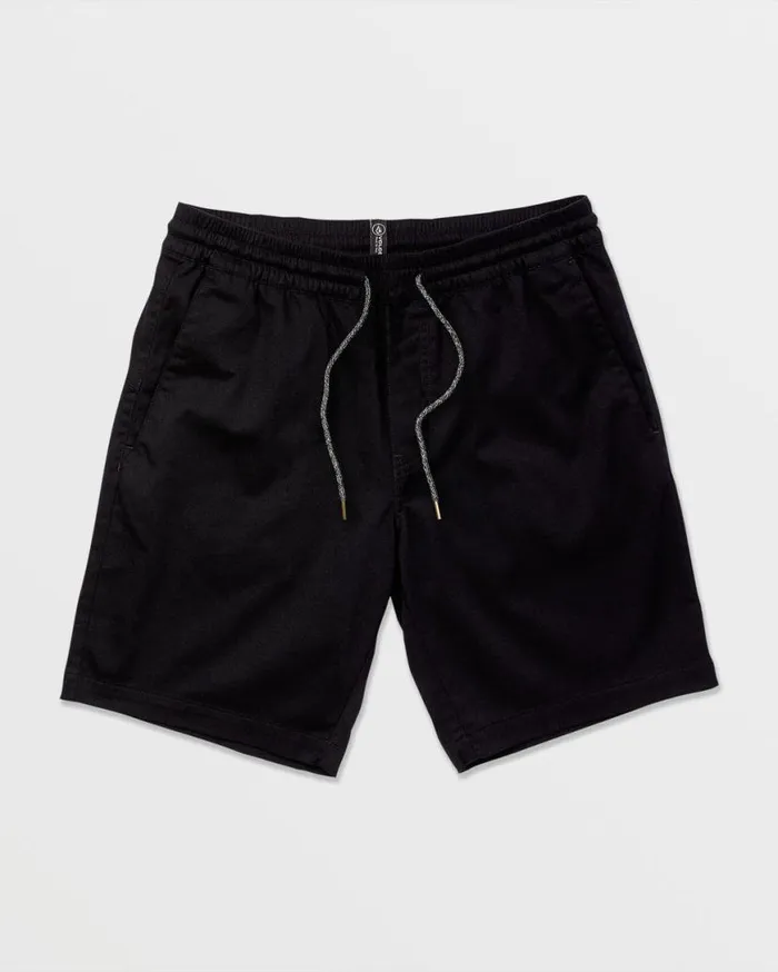 Frickin Elastic Waist Shorts 8211 Black Mens Volcom Hiking