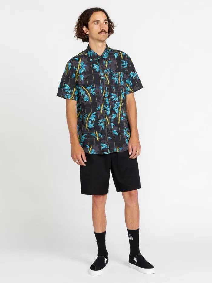 Frickin Elastic Waist Shorts 8211 Black Mens Volcom Hiking
